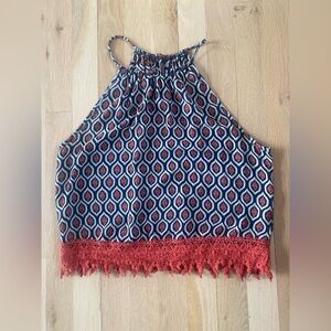Dillards Soprano Boho crocheted top size medium